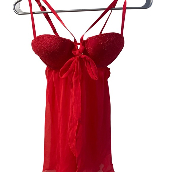 Victoria's Secret Laced Babydoll Ribbon Push Up Bra Sexy Lingerie/Nightwear 34C - Picture 1 of 3